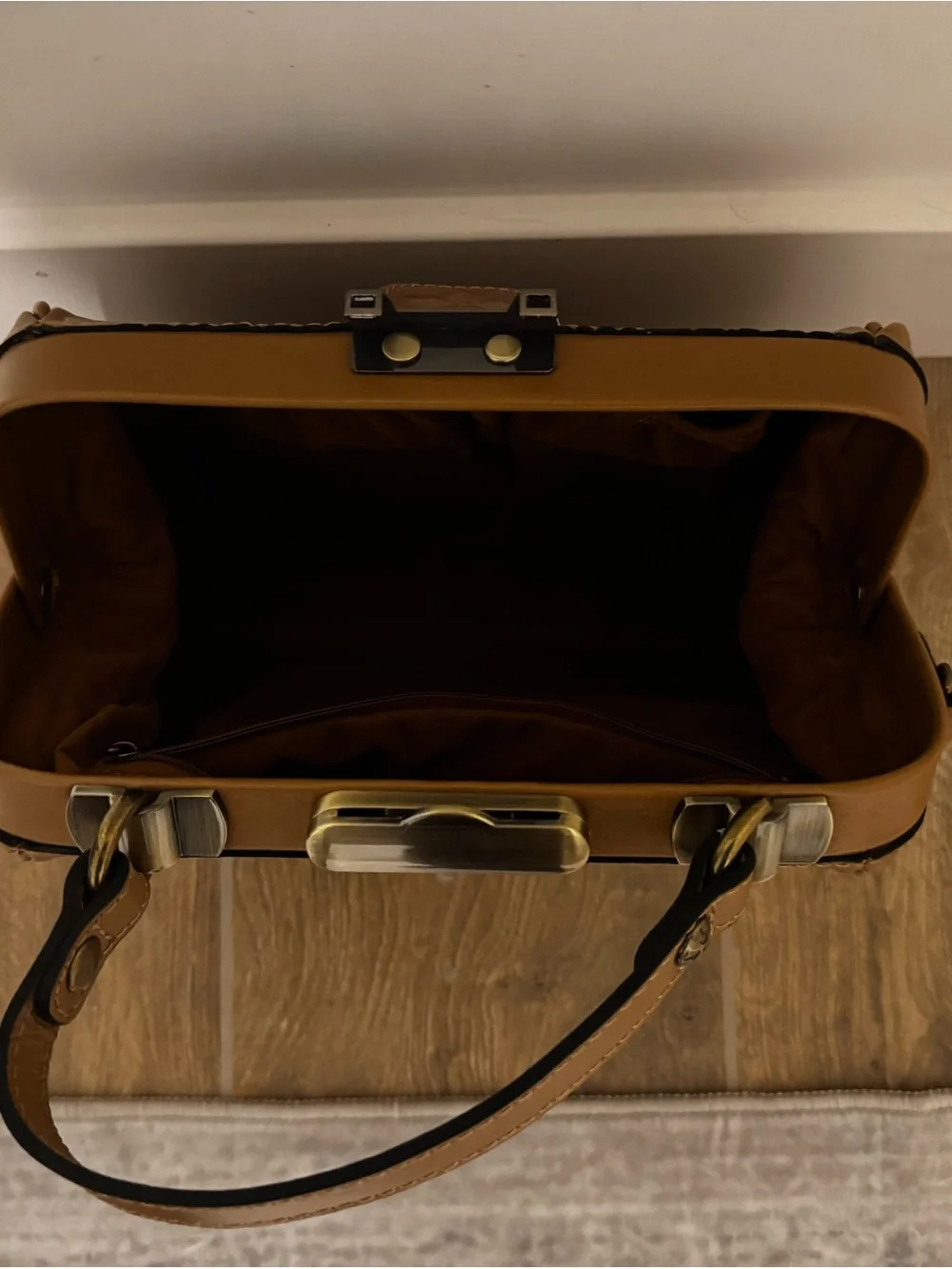 Patricia Nash Embossed Floral Satchel in Cognac Brown